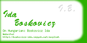 ida boskovicz business card